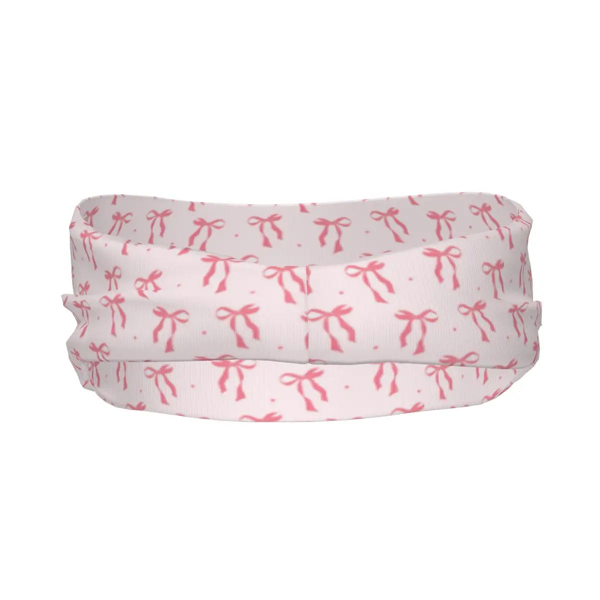 Unisex Sports Sweatband Headband Fitness Workout Cycling Cute Coquette Aesthetic Pattern Pink Ribbon Bow Hair Accessories