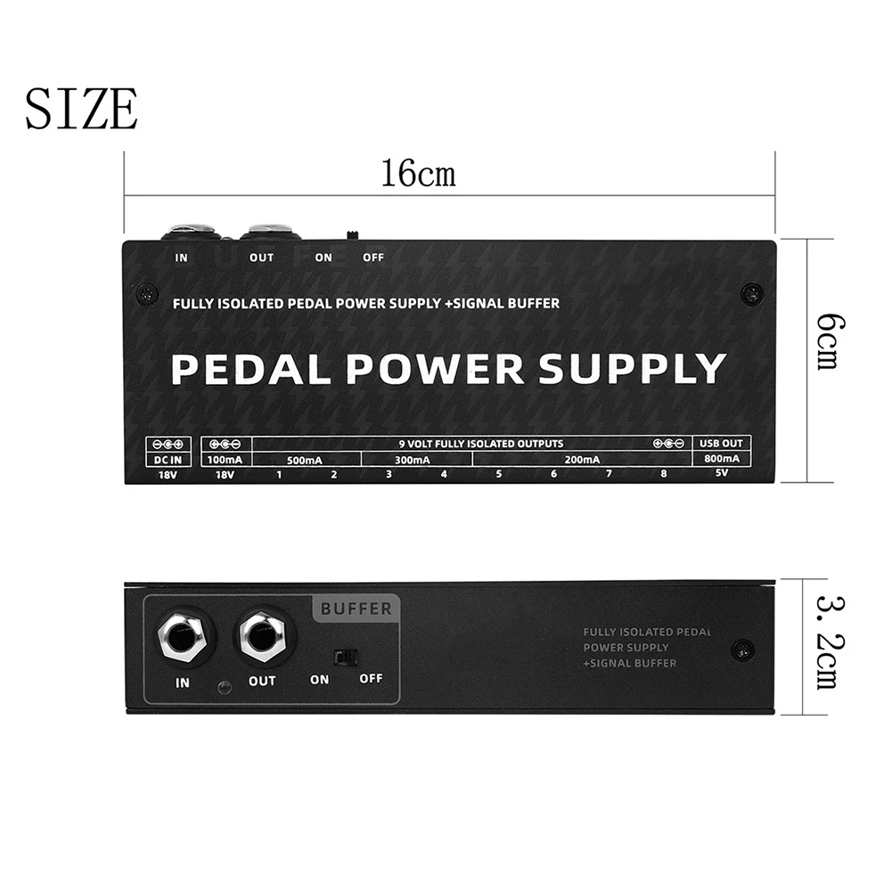

Блок питания для педали гитары, 10 изолированных выходов постоянного тока для педали эффектов 9 В/18 в, блок питания для педали с защитой от короткого замыкания