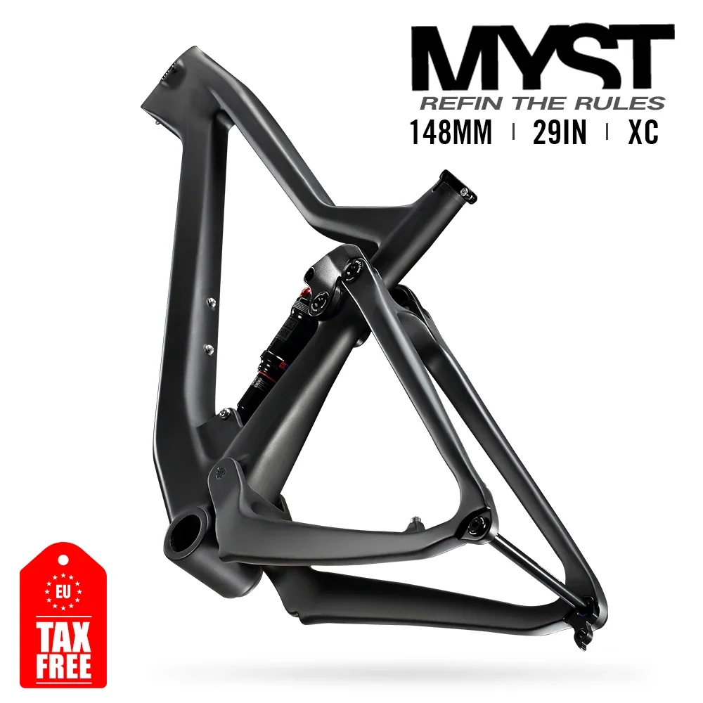 Lexon Mountain Bicycle Carbon Full Suspension Frame XC Bike Frame MTB 29 148mm Boost Frames XC Cross Country Bicycle Trial Frame