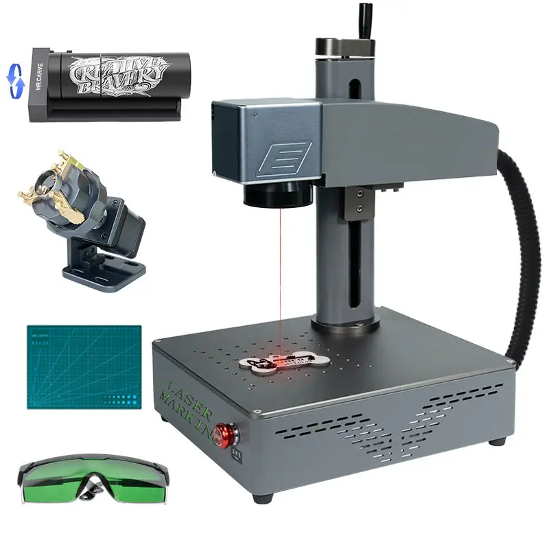 

S4 20W Portable Fiber Laser Engraving Machine Desktop Industrial Gold Jewelry Stone Plastics Stainless Steel Laser Engraver