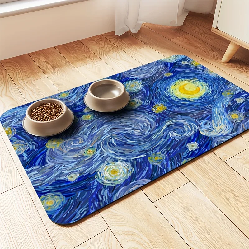 1pc Soft Waterproof Pet Feeding Mat, Splash-Proof, Absorbent, Non-Slip, Durable, Easy Clean for Dogs and Cats