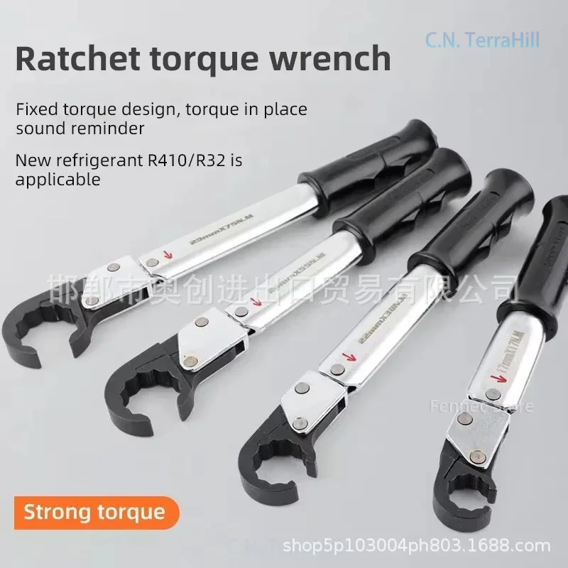 Ratchet Torque Wrench ST-02L Open End High Precision Torque Wrench for Air Conditioning Pipe Repair