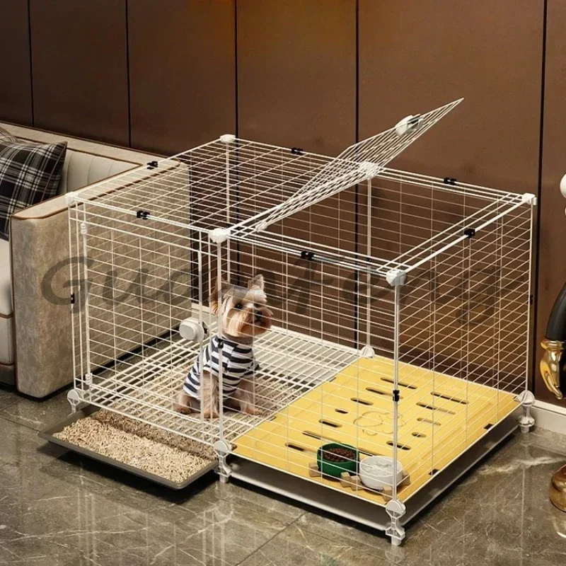 Convertible Dog Crate with Detachable Tray, Indoor Kennel & Fence Compatible, Potty Training Pet Carrier for Small Medium Dogs
