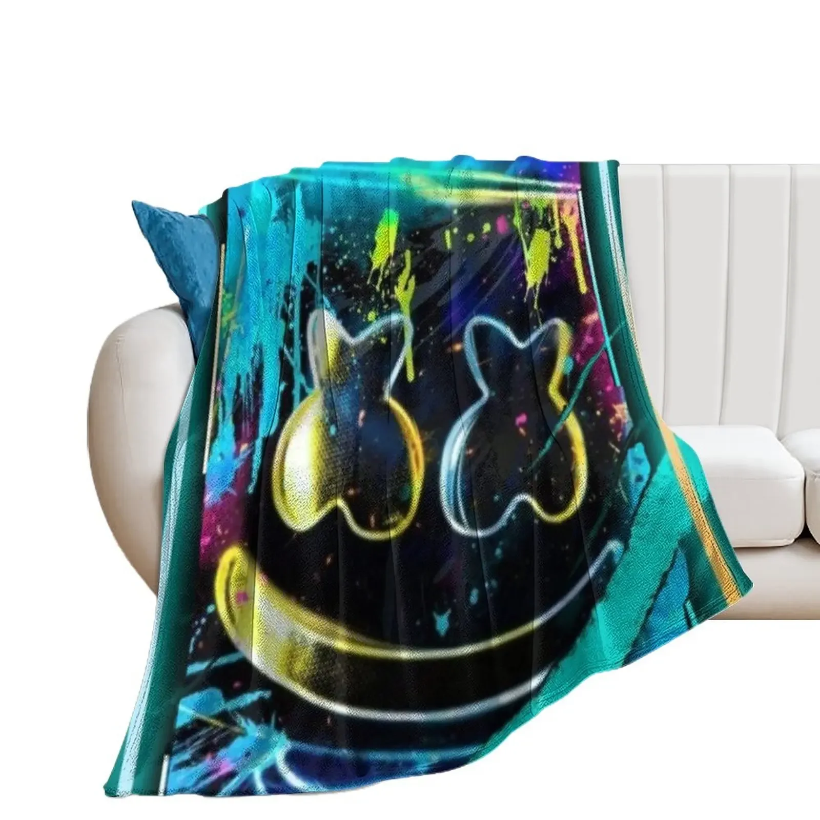 

marshmellow dj merch neon cool Throw Blanket Softest for winter Blankets