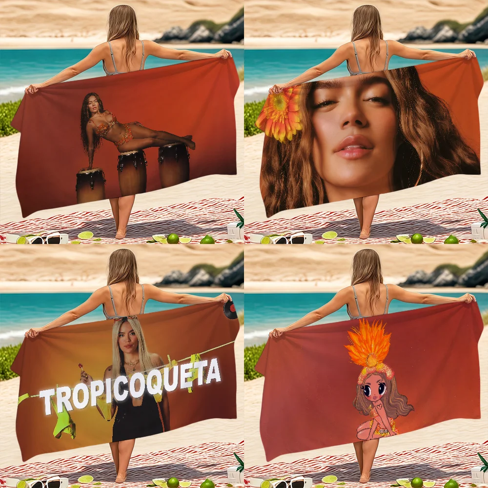 Karol G Tropicoqueta Towel Beach Bath Quick-Drying Lightweight Portable Sauna Camping Swim Pool Travel