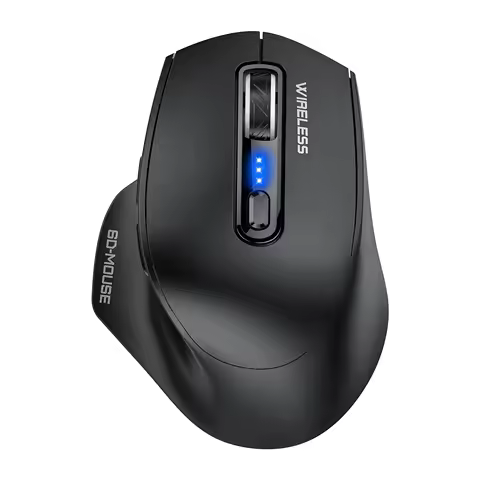 Wireless Mouse Rechargeable Bluetooth&amp;2.4G Ergonomic Mice with Battery Display 6400DPI Game Mouse for PC Computer Laptop MacOS