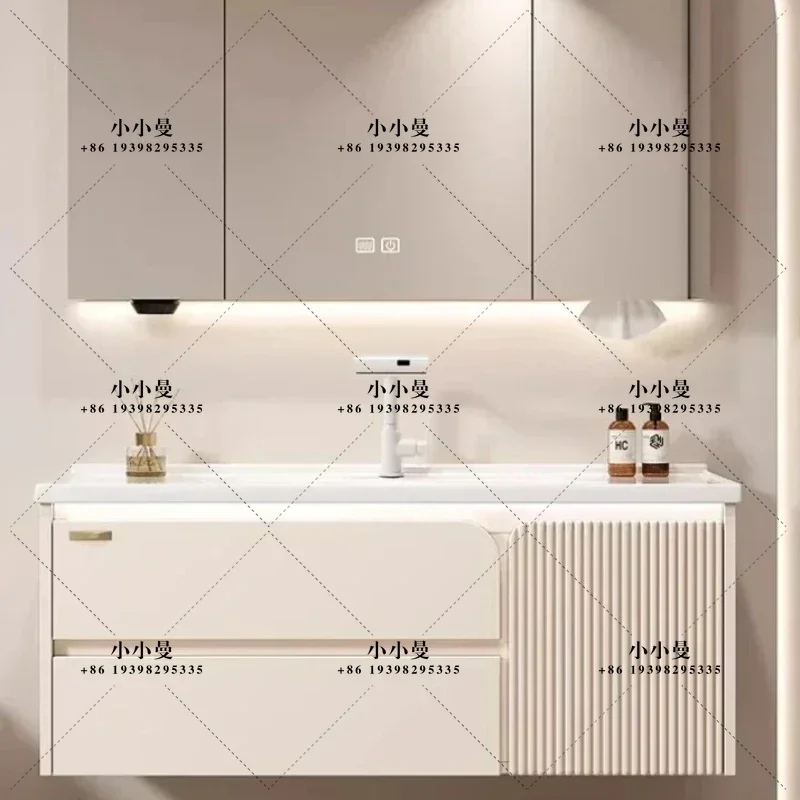 Toilet Wash Organizer Closet Vanity Bathroom Sink Cabinet Furniture Home Ceramic Integrated Basin Combination Bathroom Cabinet
