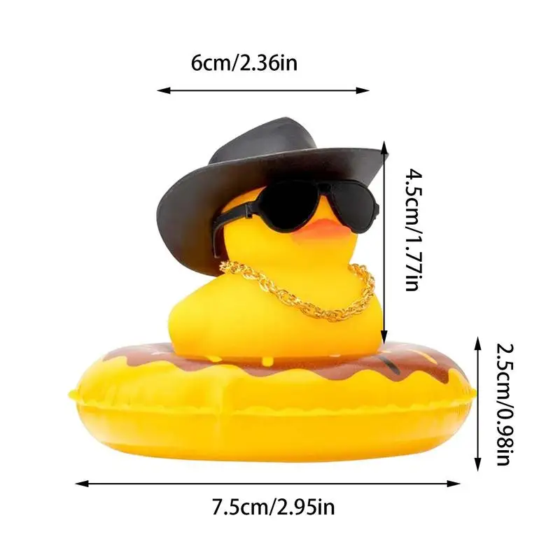 cute Cowboy Rubber Duck Squeaky Duck Yellow Rubber Duck Bath Party Toy Duckies Car Rubber Dashboard Decoration Baby Bath Toys