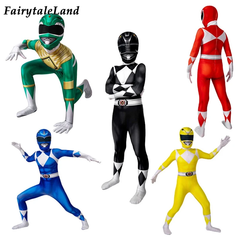 Halloween carnaval super herói meninos rangers cosplay macacão dragão burai traje 3d crianças impressão zentai herói terno