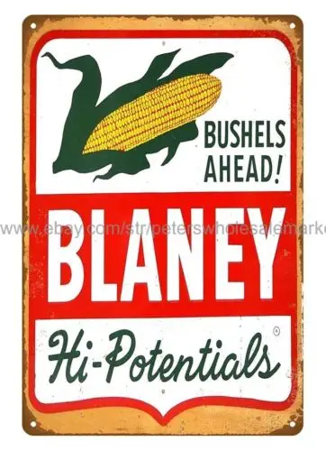 Blaney Hybrid farm barn seed corn metal tin sign discount wall decals sign