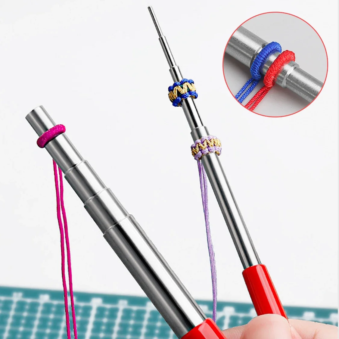 2 ชิ้น/เซ็ตรอบแหวนลวดห่อ Mandrels ลวดเหล็ก Looping ลูกปัดโลหะเครื่องประดับ FORMING Stick เครื่องมือเครื่องประดับแหวนทําชุด