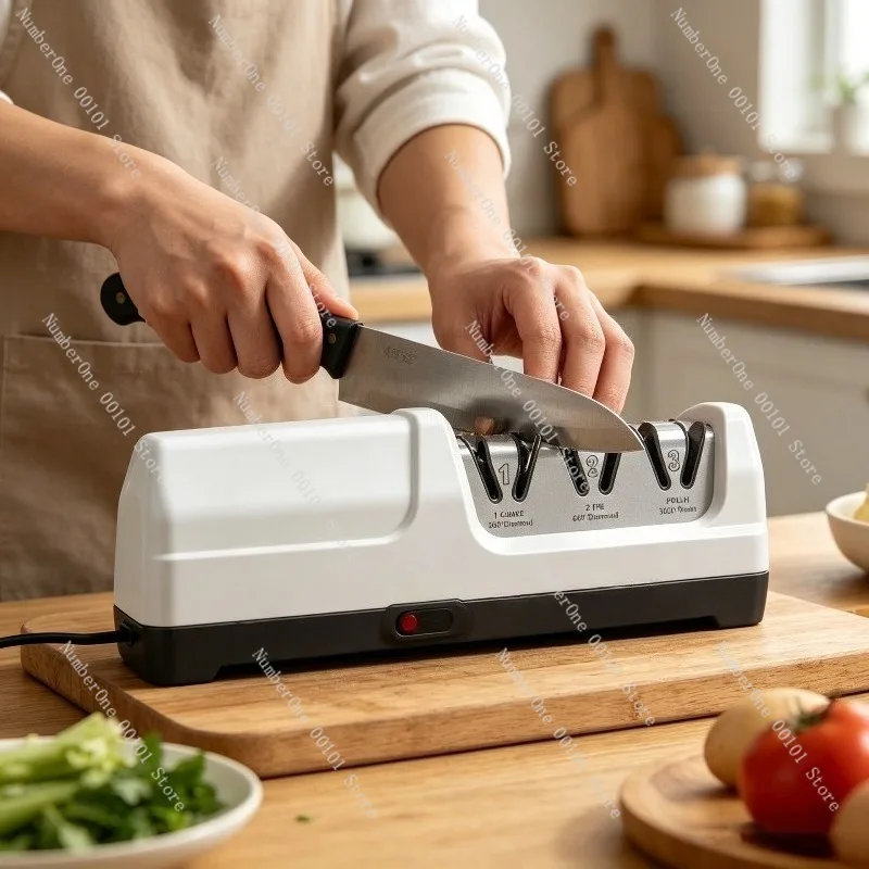 Commercial Electric Knife Sharpener Multifunction Diamond Grinding System Fast Sharpening Tool Multi Stage Coarse Fine Precision