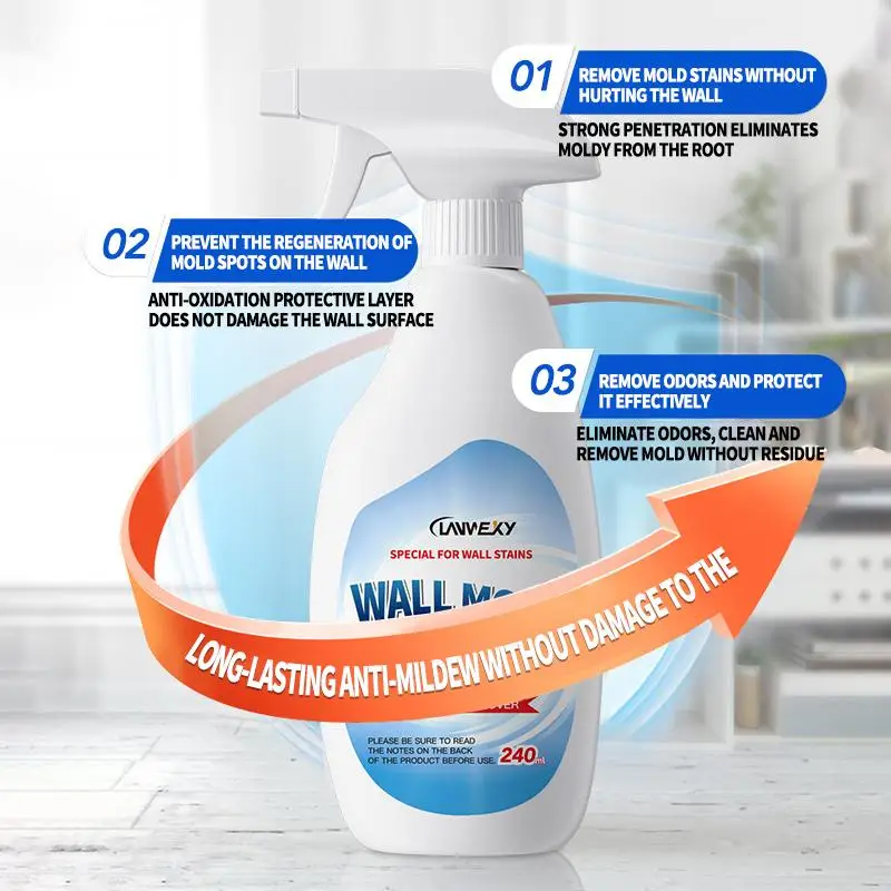 بخاخ إزالة القالب عالي الفعالية 240 مل عامل مضاد للقالب متعدد الوظائف للجدران البيضاء #3