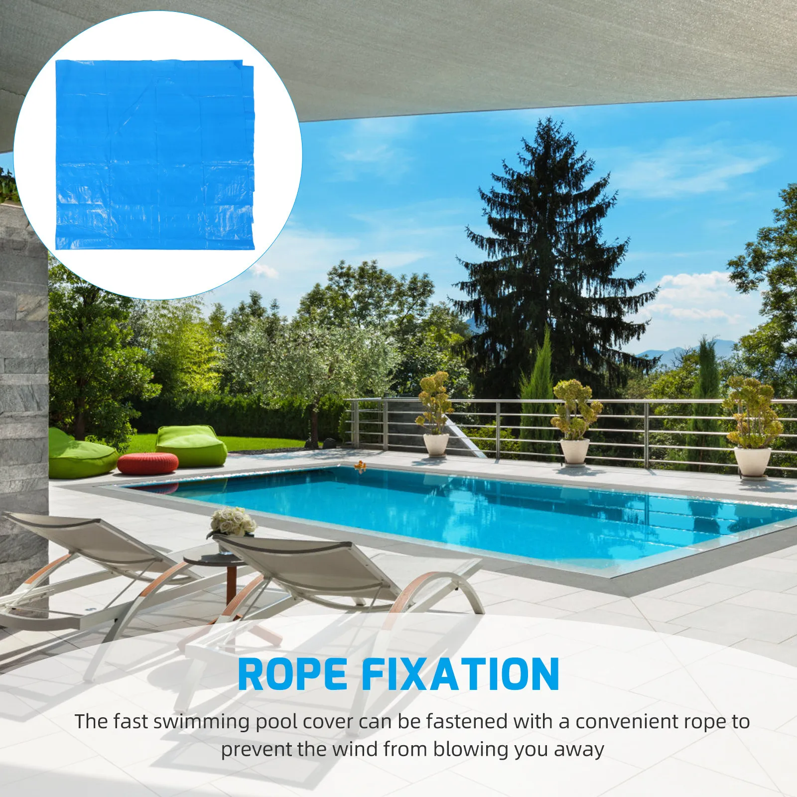 

Водонепроницаемое складное прочное прямоугольное покрытие для бассейна с креплением для предотвращения загрязнения и защиты от пятен
