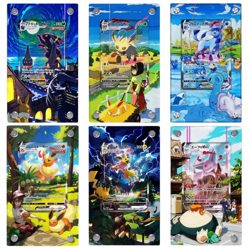 Pokemon Sylveon Card Brick Eevee Espeon Flareon Glaceon PTCG Diy Acrylic Action Toy Figures Anime Game Collection Display Rack