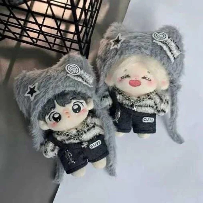 New 10cm cotton doll Y2K gray functional style cool kitten 10cm starfish body doll milky and cool dressing set retro fashion