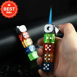 Flash Dice Lighter Metal Creative Cool Lighter Butane Windproof Lighter Cigarette Accessories Party Men Gifts