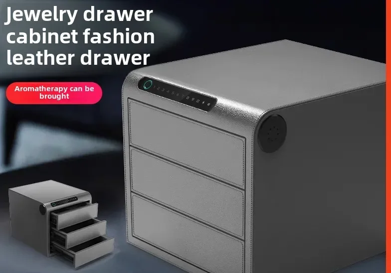 Drawer type leather jewelry special safe household small password