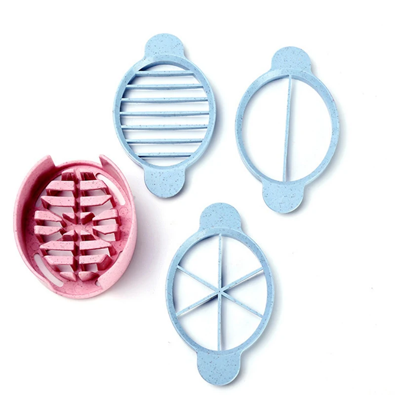 M12K-قطاعة البيض البيضاوية الصغيرة، قطاعة البيض العملية، ألوان مختلفة 3 في 1، مجموعة تقطيع البيض والفطر والطماطم