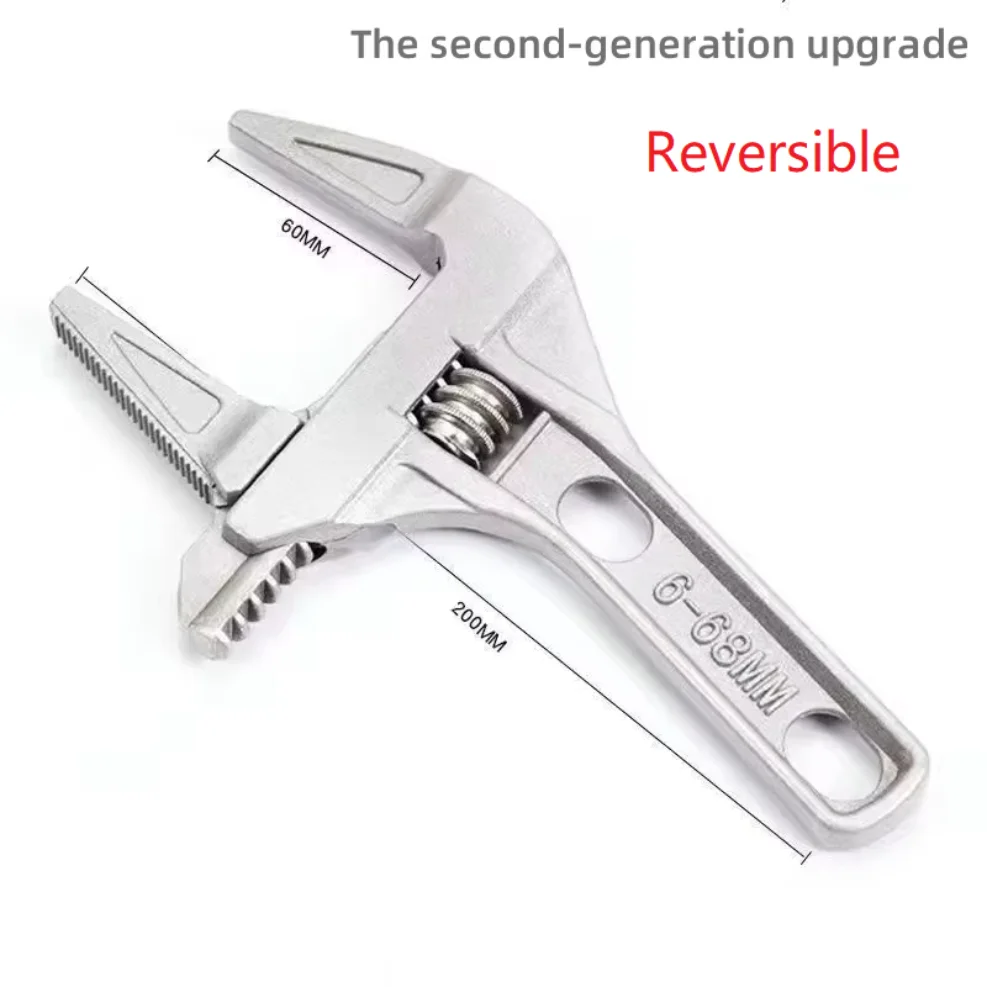 

Mini Adjustable Bathroom Adjustable Wrench Strong Clamping Large Open End Multifunctional Aluminum Spanner Bathroom Repair Tool