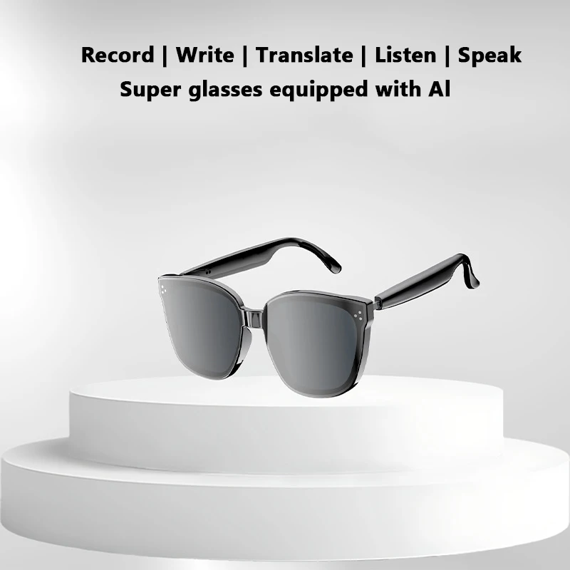 Smart Translation Sunglasses Intelligent Real-time Language Translator Bluetooth Wireless Headphone AI Chat Men Driving Glasses