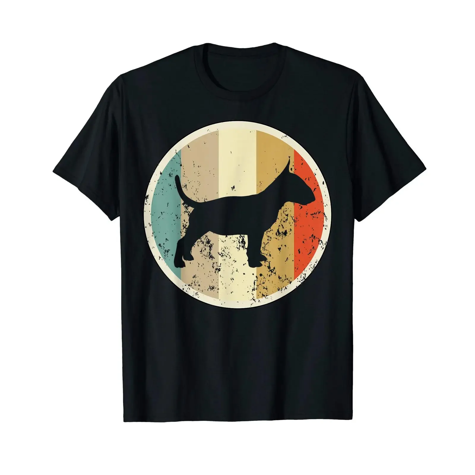 Retro Vintage Style Miniature Bull Terrier Dog T Shirt vintage Washed Casual Top For Everyday Wear Stretched graphic