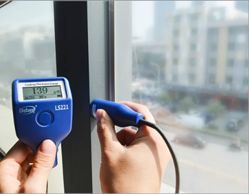 LS221 Coating Thickness Gauge for Ferrous & Non-Ferrous Metals | Magnetic Induction & Eddy Current | Mini Probe for Narrow Space