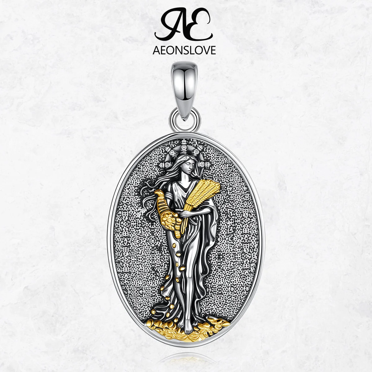 

AEONSLOVE 925 Sterling Silver Goddess of Fortune Necklace Greek Lucky Goddess Pendant Amulet Spiritual Jewelry Gifts for Women