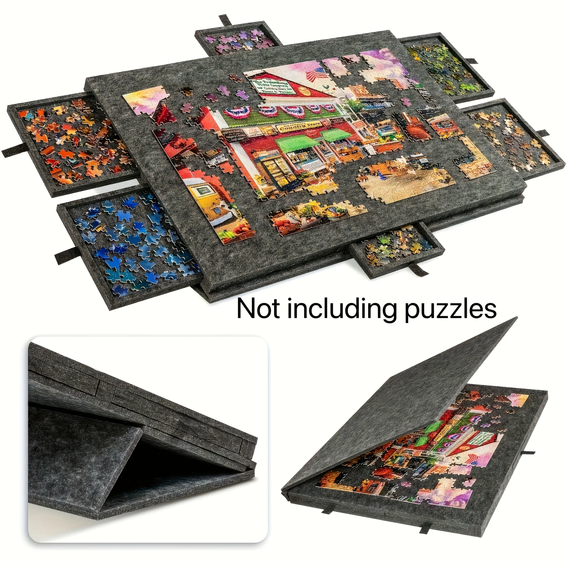 Tragbarer 6-in-1-Puzzeltisch/mit Ständer und Deckel, Puzzeltisch mit sechs Schubladen, der 1000 Stück für die Puzzle-Organisation aufnehmen kann – Detail 9