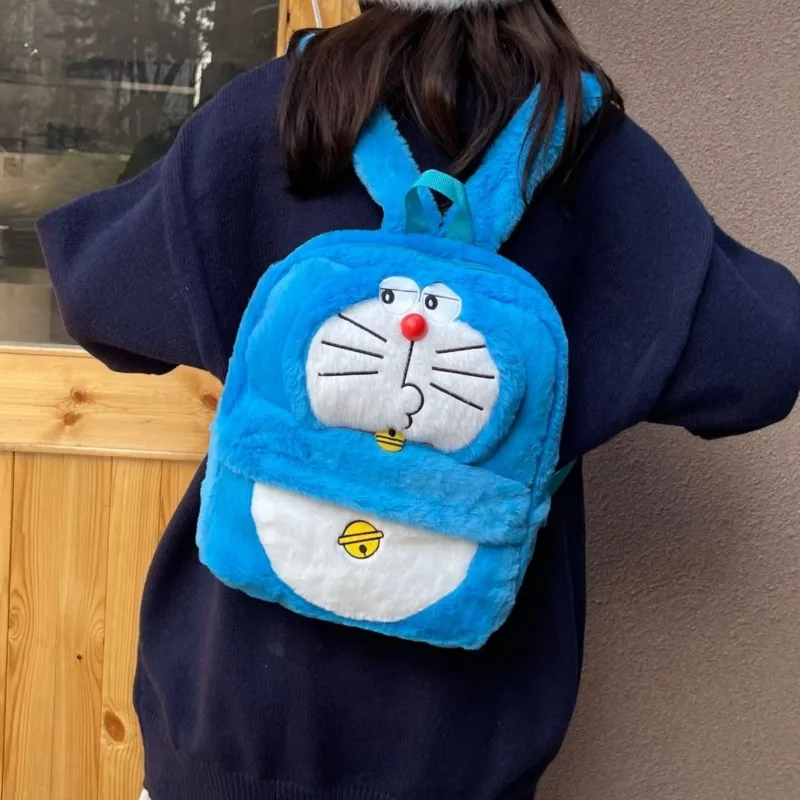 Hot Doraemons Adjustable Shoulder Strap Large Capacity Plush Backpack Student Schoolbag Exercise Travel Backpack Birthday Gift