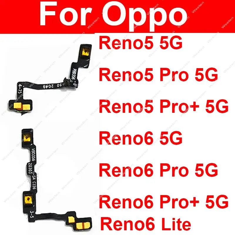 

Power Volume Flex Cable For OPPO Reno 5 6 Pro Plus Pro+ 6 Lite 4G 5G Side Button Power Volume Flex Ribbon Replacement