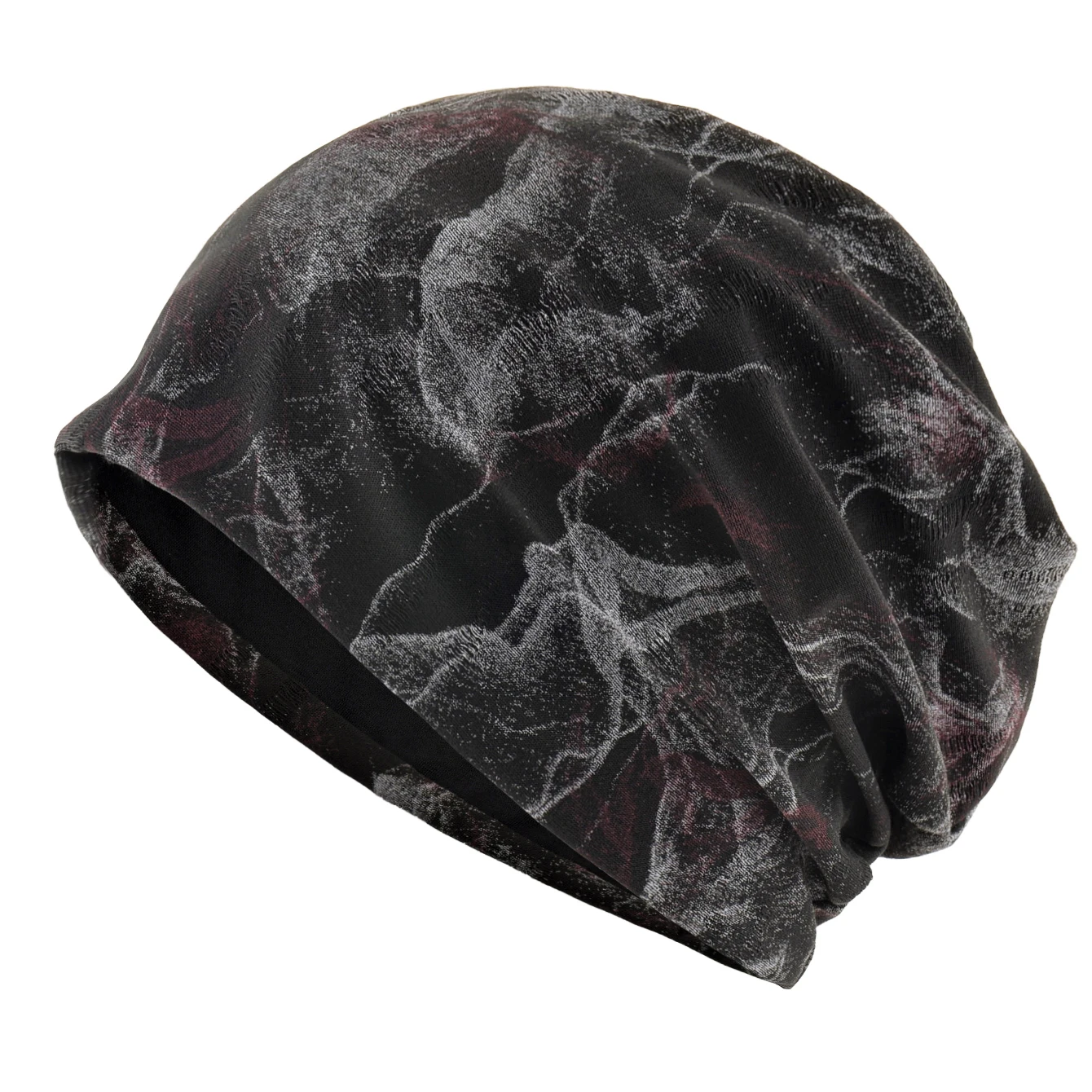 Unisex-Beanie-Mütze im chinesischen Stil mit Marmordruck, für Herren und Damen, lockerer Stil, lässige Bonntet-Kappe, Frühling und Herbst, Outdoor, lässig, Sporthüte