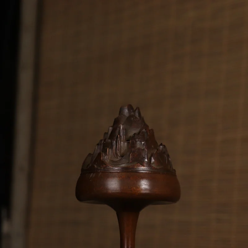 Incense craft item, home decoration collectible, antique purple copper color Boshan burner