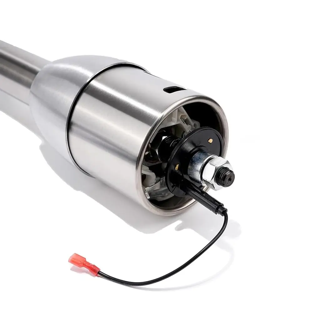 30" Polished Finished Tilt Manual Steering Column w/ 9 Hole Wheel Adapter No Key