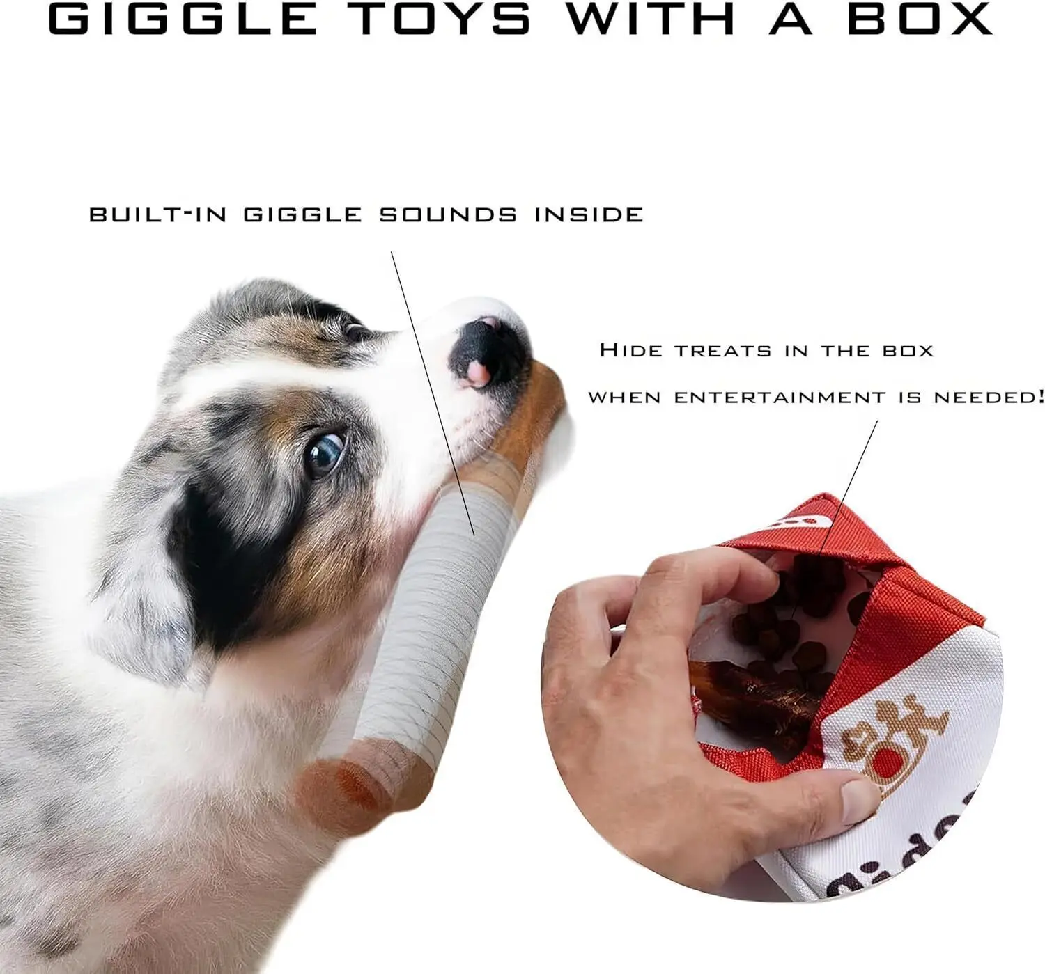 Giggles Interactive Cigarettes Dog Toy Teething Toys Funny Squeaky Cigar Plush