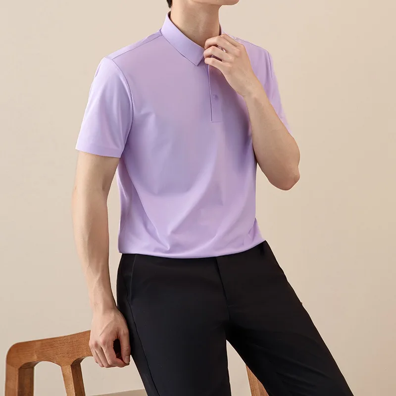 Ice silk cool men's polo shirt stretch breathable casual men's tops