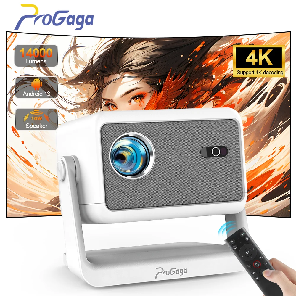 

Проектор PG370MAX 4K с разрешением 1080P, Smart Android, 700 ANSI люмен, Wi-Fi, портативный мини-проектор для домашнего кинотеатра, видеоигр и просмотра фильмов на открытом воздухе