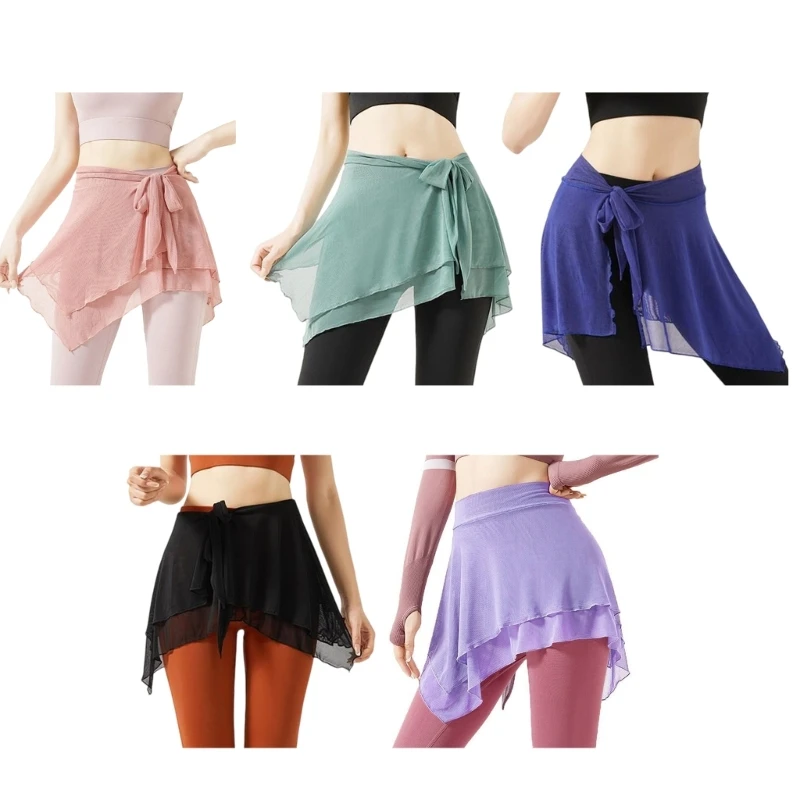31BF Gonna avvolgente da yoga da donna Gonna da ballo tinta unita Gonna sportiva sportiva da atletica Gonne corte semplici da tennis