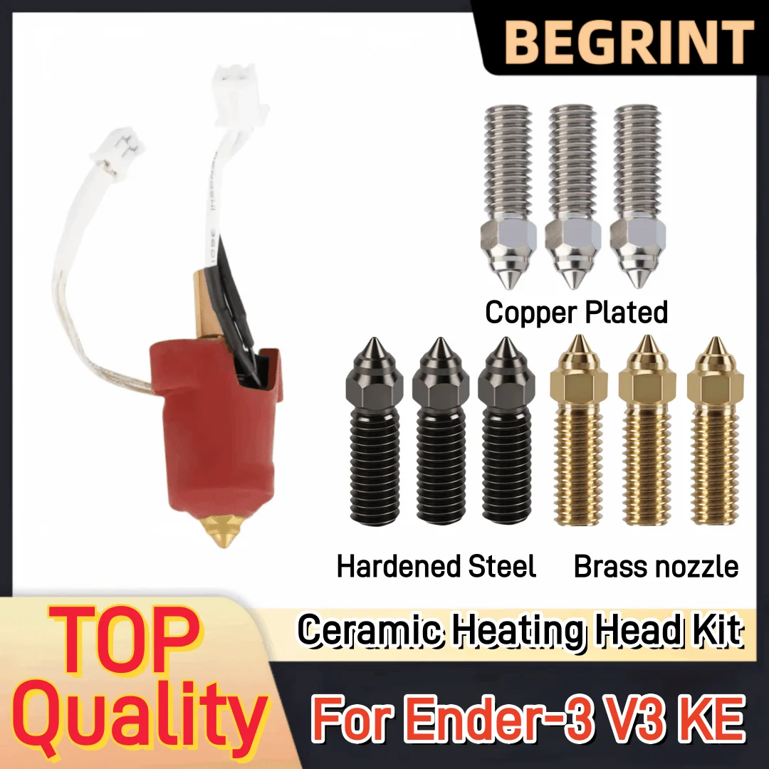 For Creality Ender 3 V3 KE Hotend Kit Ceramic Heating Block Nozzle 300°C 60W Fast Heating High Thermal Conductivity Ceramics