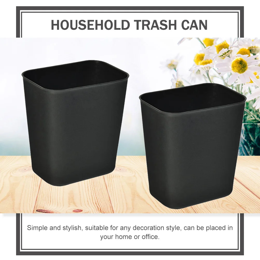 Outdoor Container Black Trash Can Girl Office Bins Cans with Lid Plastic Toilet Paper Bucket