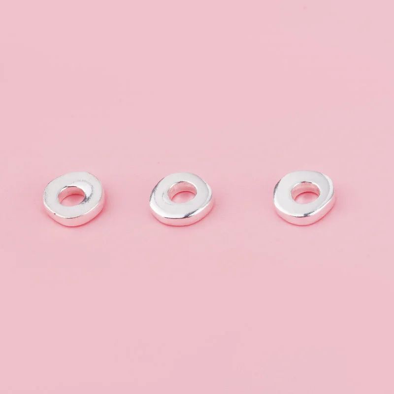 S925 sterling silver thin sheet spacer gasket Handmade DIY jewelry accessory