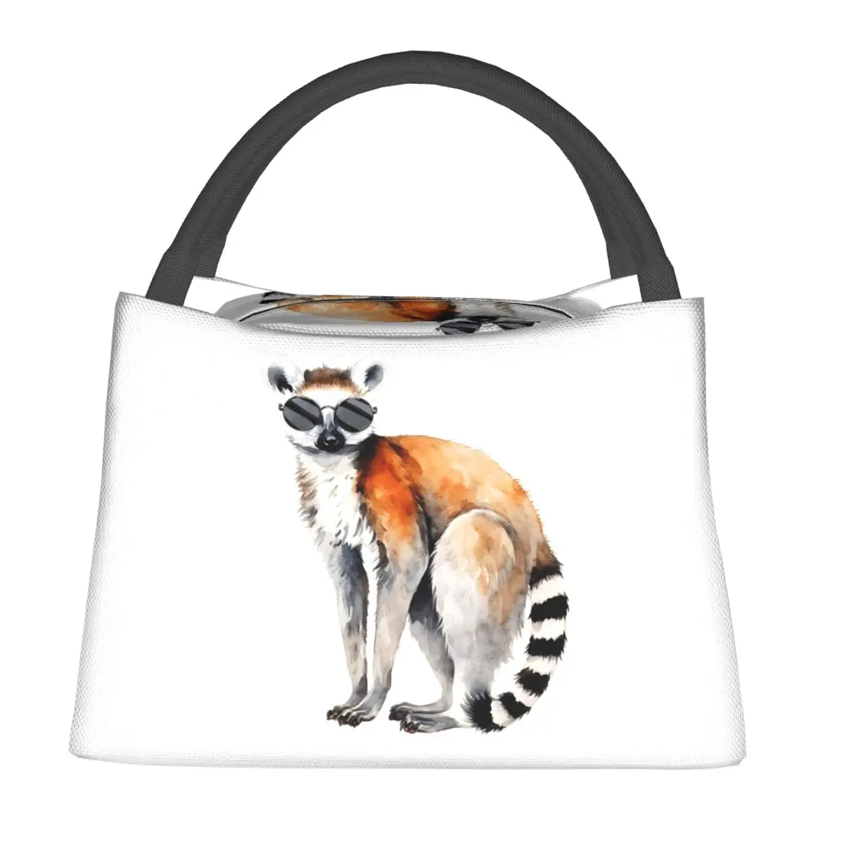 Ring-Tailed Lemur Wearing Sunglasses Lunch Bags Insulated Bento Box Lunch Tote Picnic Bags Thermal Bag for Woman Girl School