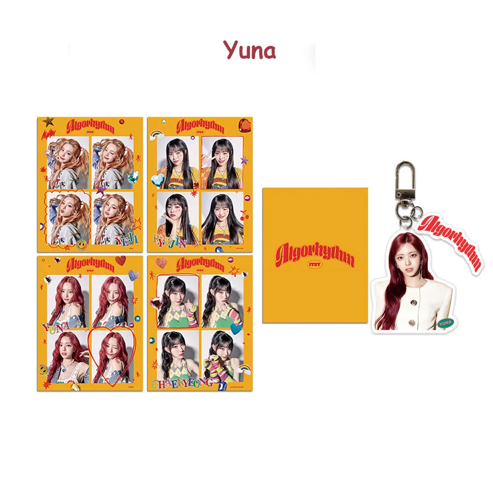 5 Pçs/set KPOP ITZY Algoritmo Álbum Photocards Chaveiro YEJI RYUJIN YUNA CHAERYEONG Membro Chaveiro Cartão Postal Fãs Coleção Presente