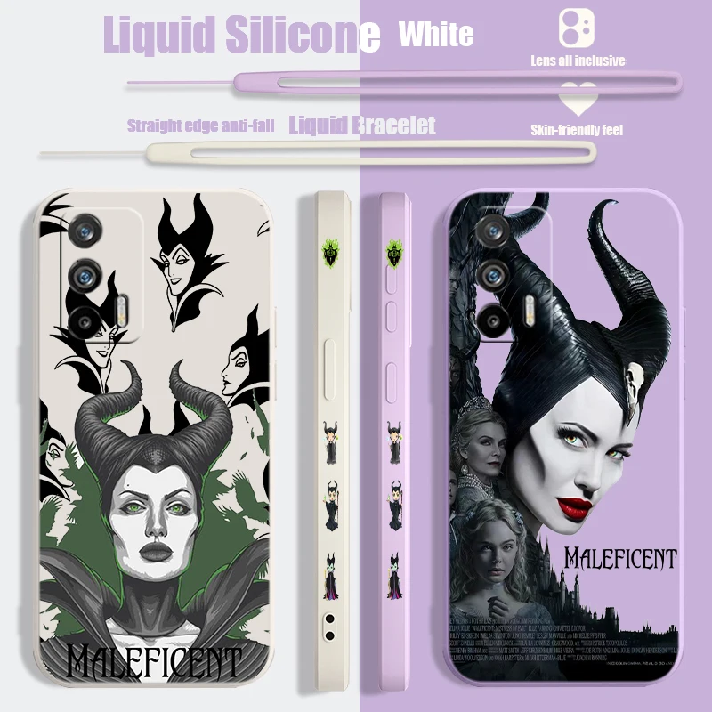 Disney Maleficent Liquid Left Rope Phone Case For OPPO Find X2 3 5 Reno 2 5 6 7 8 10 Pro Lite Neo A16K Shell Soft Cover Capa