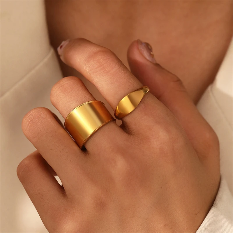 2 шт./комплект, женские полировальные кольца из нержавеющей стали