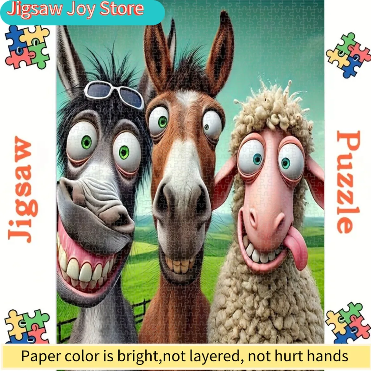 Rompecabezas de 1000 Piezas, Apto para Niños y Niñas, Piezas de Plástico Grueso y Duradero, Papel Plegable, Libro de Imágenes con Temática Animal, Desafiante