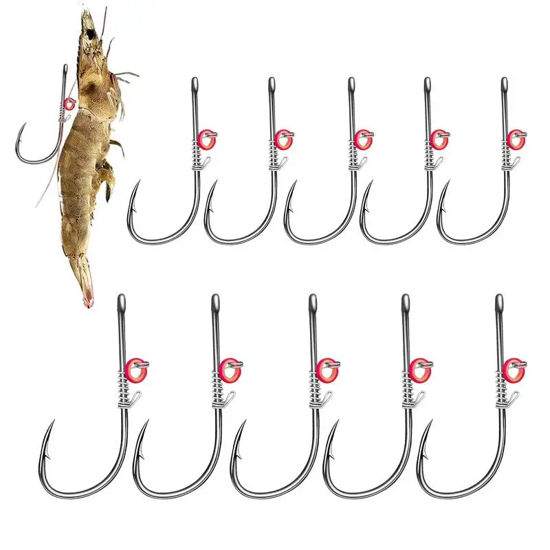 

10 pcs Catfish Hooks Live shrimp fixed hooks sturdy carbon steel with hole hooks for all kinds of fish for fishing supplies