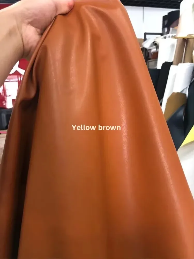 Soft Stretch Faux Leather Fabric By The Meter for Clothes Jacket Sewing Artificial PU Textile Smooth Sheepskin Textured Green