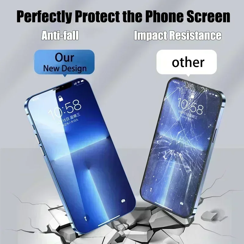 2-4Pcs 9D Screen Protector For iPhone 15 14 13 12 11 Pro Max Protective Glass For iPhone XR XS Max 7 8 Full Cover Tempered Glass