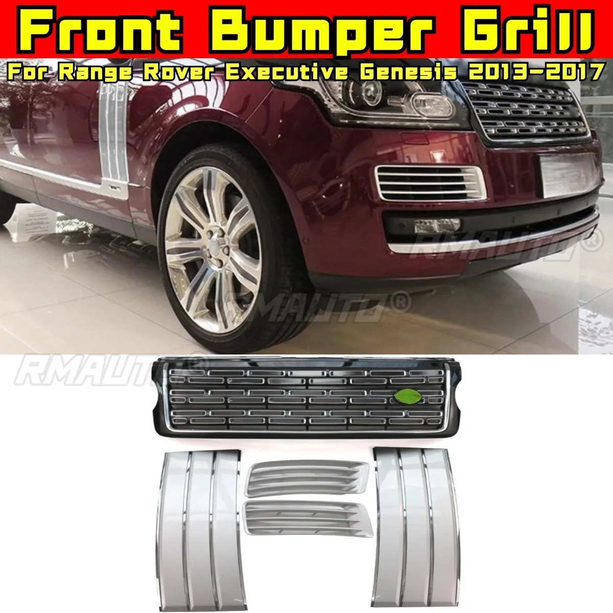 

Для Range Rover Executive Genesis 2013-2017 комплект кузова для подбородка, решетка переднего бампера, гоночные грили, передняя решетка, автомобильная решетка, автомобильные аксессуары